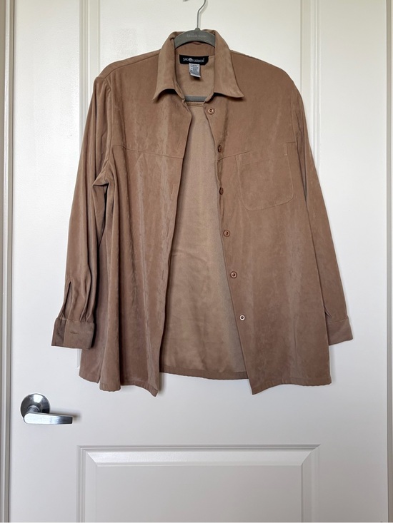 Sag Harbor Tops - Sag Harbor Men's Suede Button-Front Jacket - Brown